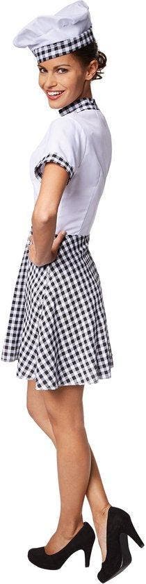 2dekans | Dressforfun Vrouwenkostuum chef-kokkin S -, Dressforfun, Ophalen of Verzenden, Zo goed als nieuw, Maat 38/40 (M)