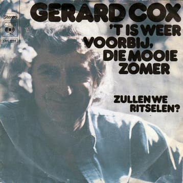 Gerard Cox - t Is Weer Voorbij Die Mooie Zomer, Ophalen of Verzenden, Gebruikt