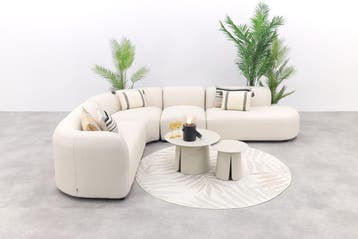 Madeira/Velora ronde loungeset links + tussenelement -, Verzenden, Nieuw, Overige materialen, Loungeset