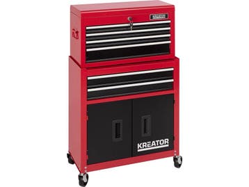 Kreator KRT653005 - Gereedschapswagen - 6 lades - Rood Zwart, Verzenden, Zo goed als nieuw