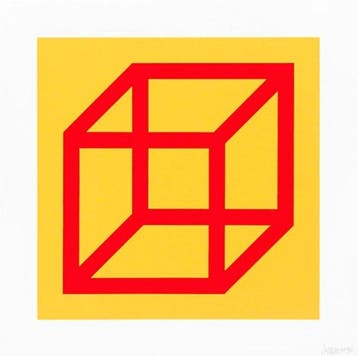 Sol Lewitt (1928-2007) - Open Cube - Yellow
