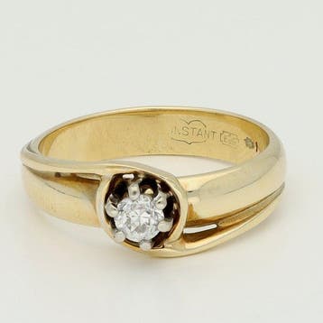 Ring - 14 karaat Geel goud Diamant (Natuurlijk), Nieuw