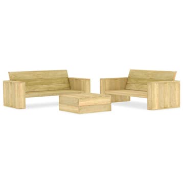 vidaXL 3-delige Loungeset geïmpregneerd grenenhout, Verzenden, Nieuw, Loungeset