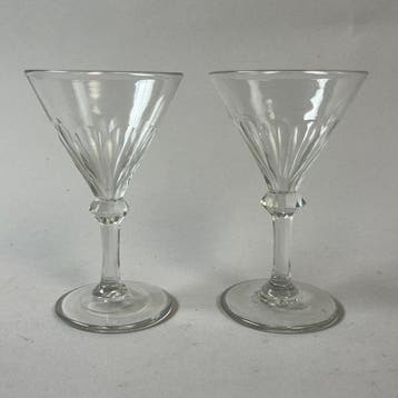 Drinkservies (2) - Set Antieke Jenever of Gin, Trompetglazen