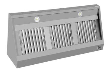 RVS Afzuigkap, wandmodel, B160 x D70 x H55 cm, zonder motor, Gebruikt