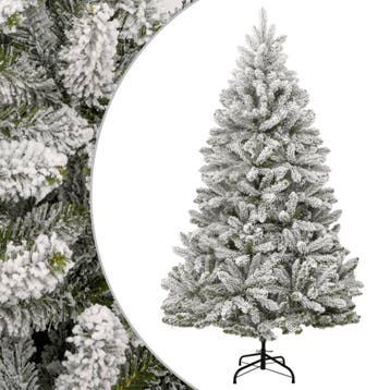 vidaXL Kunstkerstboom met scharnieren en sneeuw 210 cm, Verzenden, Nieuw
