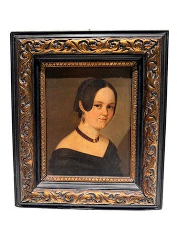 Duitse school (XIX) - Portrait einer jungen Dame, Antiek en Kunst