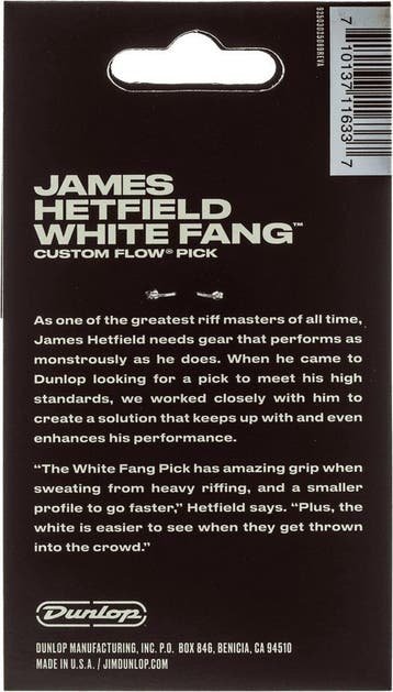 Jim Dunlop PH122P114 James Hetfield White Fang plectrum 1.14, Ophalen of Verzenden, Nieuw, Elektrische gitaar