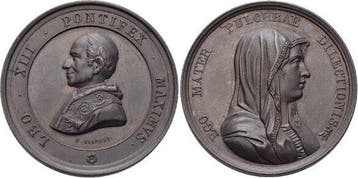 Bronze-medaille 1888 Italien-vatikan Leo Xiii 1878-1903, Verzenden