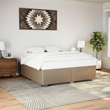 vidaXL Bedframe kunstleer cappuccinokleurig 180x200 cm, Overige materialen, Eenpersoons, Bruin, Verzenden
