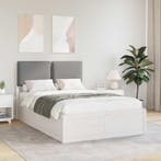 vidaXL Bedframe met Gevoerd Hoofdgedeelte Lichtgrijs 120 x, Verzenden, Nieuw, Hout