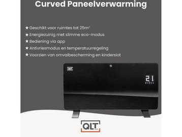 QLT Curved Verwarmingspaneel - Elektrische Kachel - App, Verzenden, Nieuw