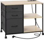 Archiefkast met Laadstation – 3 Stoffen Lades en Wielen 80×6, Verzenden, Nieuw