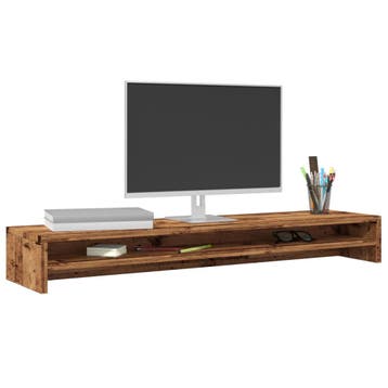 vidaXL Monitorstandaard 100x24x13 cm bewerkt hout oud, Audio, Tv en Foto, Verzenden, Nieuw