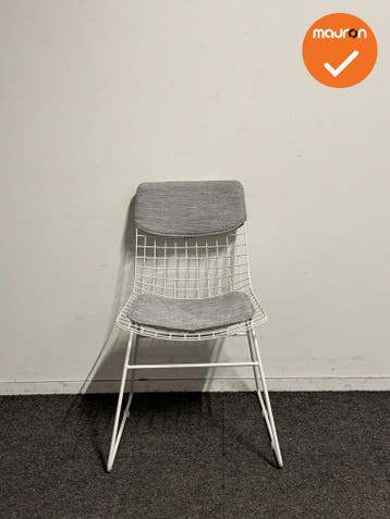 HKliving wire stoel - kantinestoel - wit, Vergader- of Presentatieruimte, Ophalen of Verzenden, Gebruikt, Stoel
