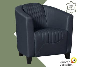 Leren fauteuil Press Special - Massif Azzurro (blauw) -, Nieuw, Ophalen of Verzenden, Eigentijds, Klassiek, Retro, Romantisch, Vintage