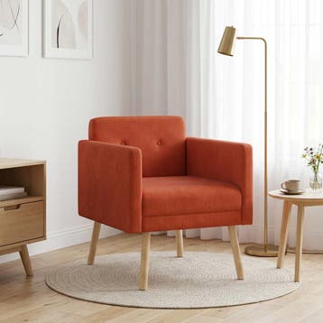vidaXL Accentstoel Rood-oranje Ribstof, Verzenden, Nieuw