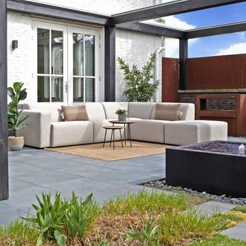 *WOONWINKEL* Grote Hoek Loungeset All-weather Met Hocker Rec, Verzenden, Nieuw