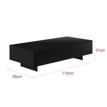 Salontafel Braunschweig 115x55x31 cm zwart hoogglans, Huis en Inrichting, Verzenden, Nieuw