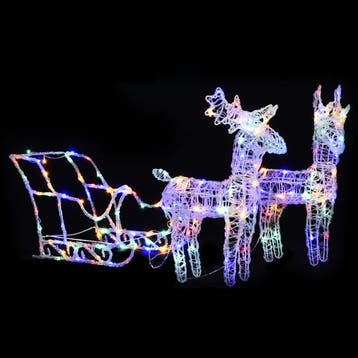 vidaXL Kerstversiering rendieren en slee 160 LEDs 130 cm, Diversen, Kerst, Verzenden, Nieuw