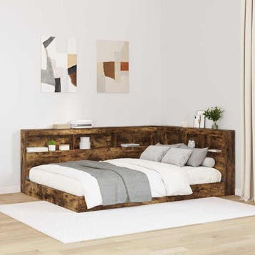 vidaXL Opberghoofdbord Gerookt eiken Bewerkt hout, Verzenden, Nieuw, Bruin, Hout