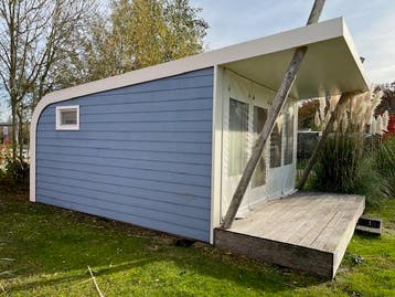 kampeer cabin chalet safari hut camping lodge glamping 8x