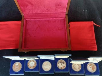 Spanje. 1996/2001, Deluxe Collection Case 6 x 1 Oz silver