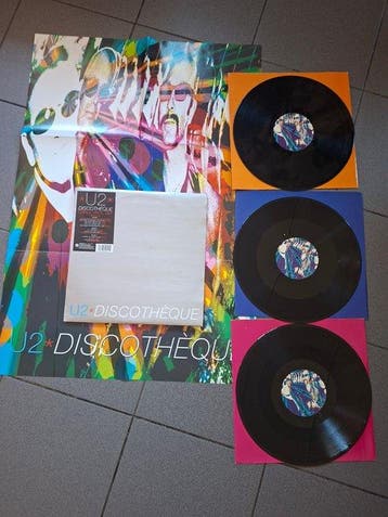 U2 - Discothèque - 3 x 12 vinyl set + poster - UK 1997, Nieuw in verpakking