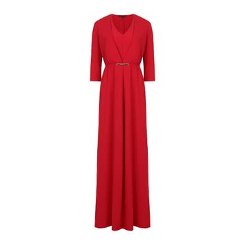 Patrizia Pepe • rode maxi jurk • 38 (IT44), Maat 38/40 (M), Verzenden, Nieuw, Patrizia Pepe