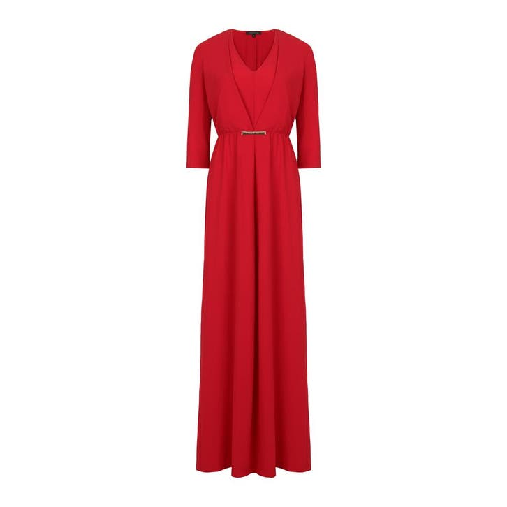 Patrizia Pepe • rode maxi jurk • 38 (IT44), Kleding | Dames, Jurken, Rood, Nieuw, Maat 38/40 (M), Verzenden