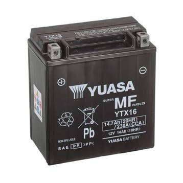 Yuasa AGM YTX16 / 102558 accu 12V, 14Ah, 230A, origineel, Verzenden, Nieuw
