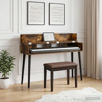 vidaXL studiobureau Gerookt eiken 110 x 40 x 19,5 cm Bewerkt, Muziek en Instrumenten, Keyboards, Verzenden, Nieuw