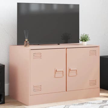 vidaXL Tv-meubel 67x39x44 cm staal roze, Huis en Inrichting, Kasten | Televisiemeubels, Verzenden, Nieuw, Metaal
