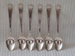 Lepel - Cassette met Zes (6) zilveren antieke Lepels,