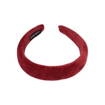 Haarband Diadeem 3cm – Zacht Gevuld – Velvet – Koraalrood, Nieuw