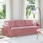 vidaXL Bank Roze 228 x 78 x 80 cm Fluweel, Huis en Inrichting, Verzenden, Nieuw, Stof, Minder dan 150 cm