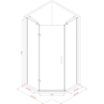 Aanbieding: Douchecabine Vijfhoek 100X100X192Cm 8Mm, Ophalen of Verzenden, Nieuw