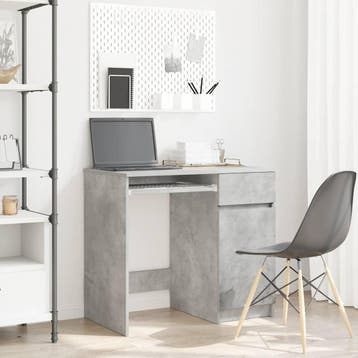 vidaXL Bureau 86x49x76 cm spaanplaat betongrijs, Verzenden, Nieuw