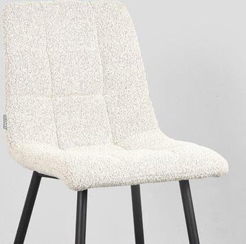 2dekans | LABEL51 Juul Eetkamerstoel - Wit - Stof - Zwart, Huis en Inrichting, Stoelen, Ophalen of Verzenden, Zo goed als nieuw