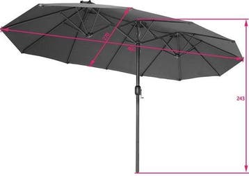 2dekans | tectake® - Dubbele parasol Silia - Terrasparasol -, Ophalen of Verzenden, Zo goed als nieuw
