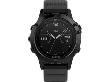 Garmin Fenix 5 47 mm Saphir Edition zwart met siliconebandje, Verzenden, Zo goed als nieuw, Garmin