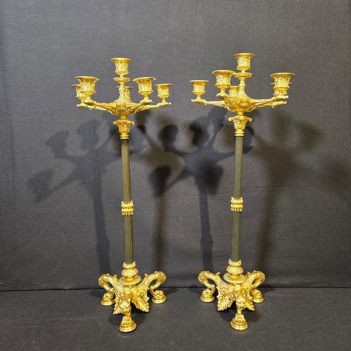 Kandelaber (2) - Brons - Zeer mooie kandelaars, Antiek en Kunst, Antiek | Klokken