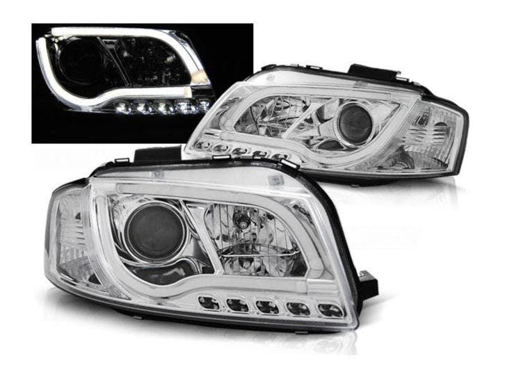LED tube DRL koplampen Chrome geschikt voor Audi A3 8P, Auto-onderdelen, Verlichting, Nieuw, Audi, Verzenden