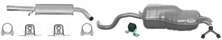 Complete uitlaat middendemper + einddemper Audi A3, Seat Leo, Auto-onderdelen, Uitlaatsystemen, Nieuw, Verzenden