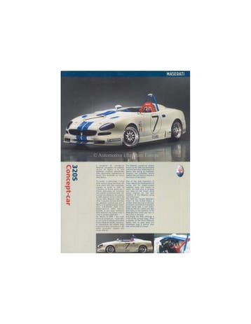 2001 MASERATI 320S CONCEPT-CAR BROCHURE ITALIAANS ENGELS, Nieuw, Author