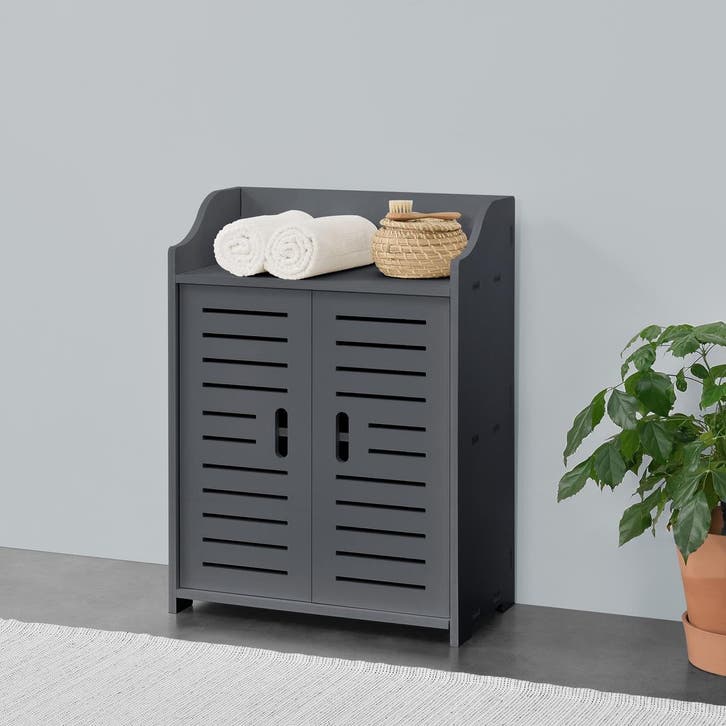 Badkamerkast Trosa opbergkast HKC 62x45x25 cm donkergrijs, Huis en Inrichting, Badkamer | Badkamermeubels, Verzenden