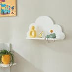 [en.casa] Wandplank voor kinderen 25x45x10,8 cm wit, Verzenden, Nieuw