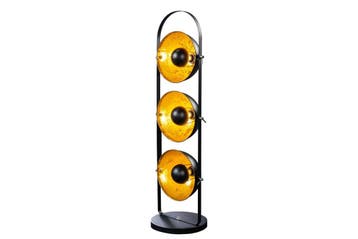 Vloerlamp STUDIO 130cm 3s zwart goud - 22968, Huis en Inrichting, Ophalen of Verzenden, Nieuw