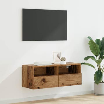 vidaXL TV Wandkast 80 x 30 x 30 cm Oud Hout Bewerkt hout, Verzenden, Nieuw, 50 tot 100 cm, Minder dan 100 cm