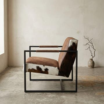 Fauteuil Timo koeienhuid, Ophalen of Verzenden, Nieuw